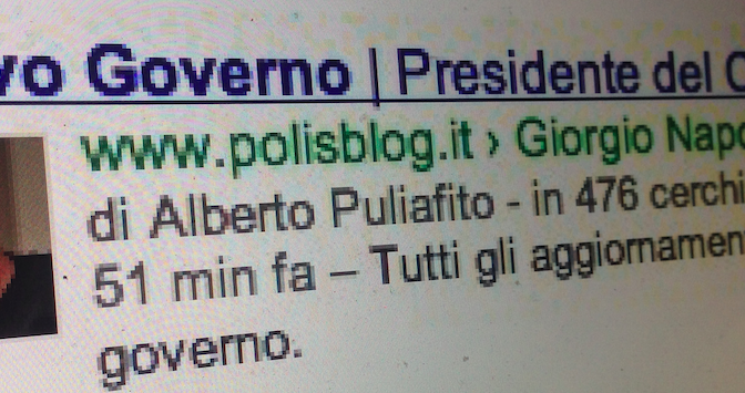 Google Authorship: una vecchia SERP con un mio pezzo