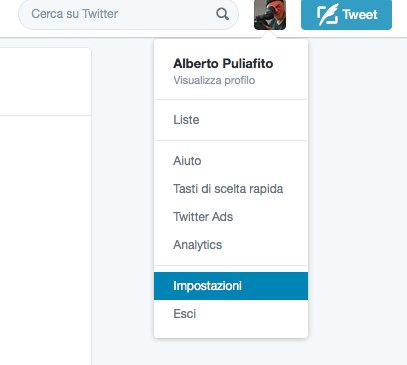 Twitter - Impostazioni per tornare all'ordine cronologico